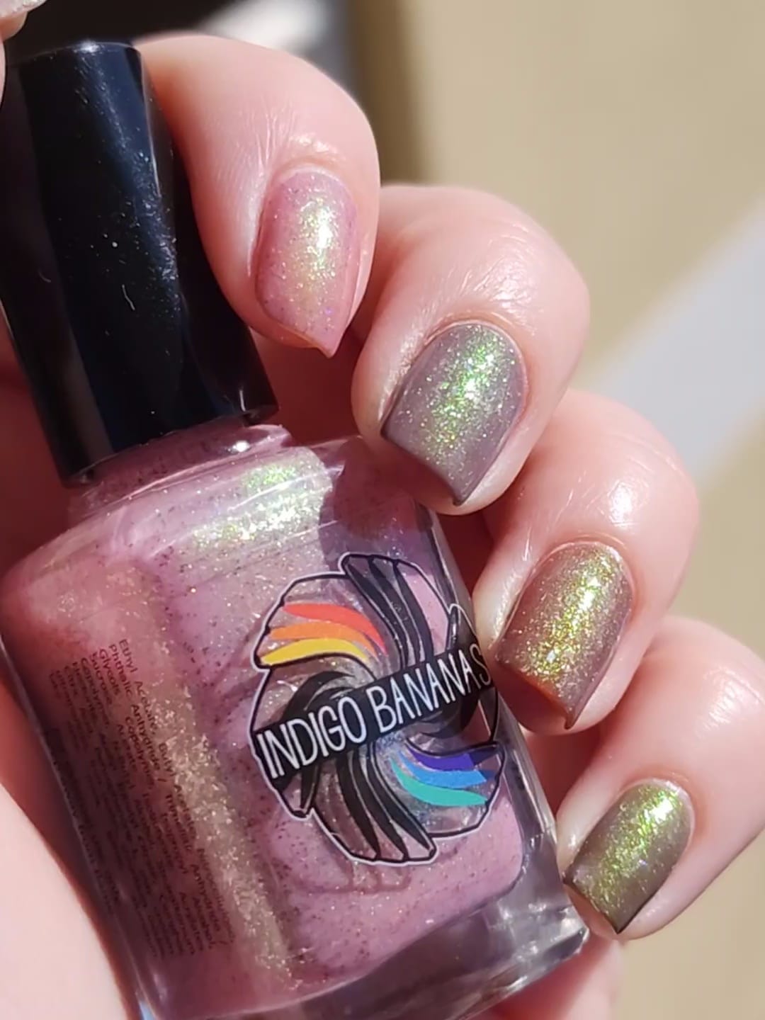 Sakura Drops - pink 'Raindrops' microflakies & gold OG UP sibling shimmer