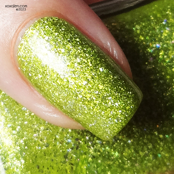 Caustic Echo - chartreuse/lime-yellow holo flakie