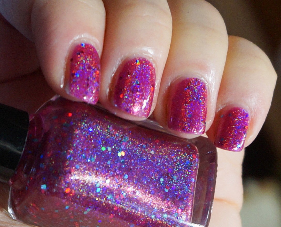 Hot Ice Creams for Cold Days - fuchsia/pink linear holographic & glitter