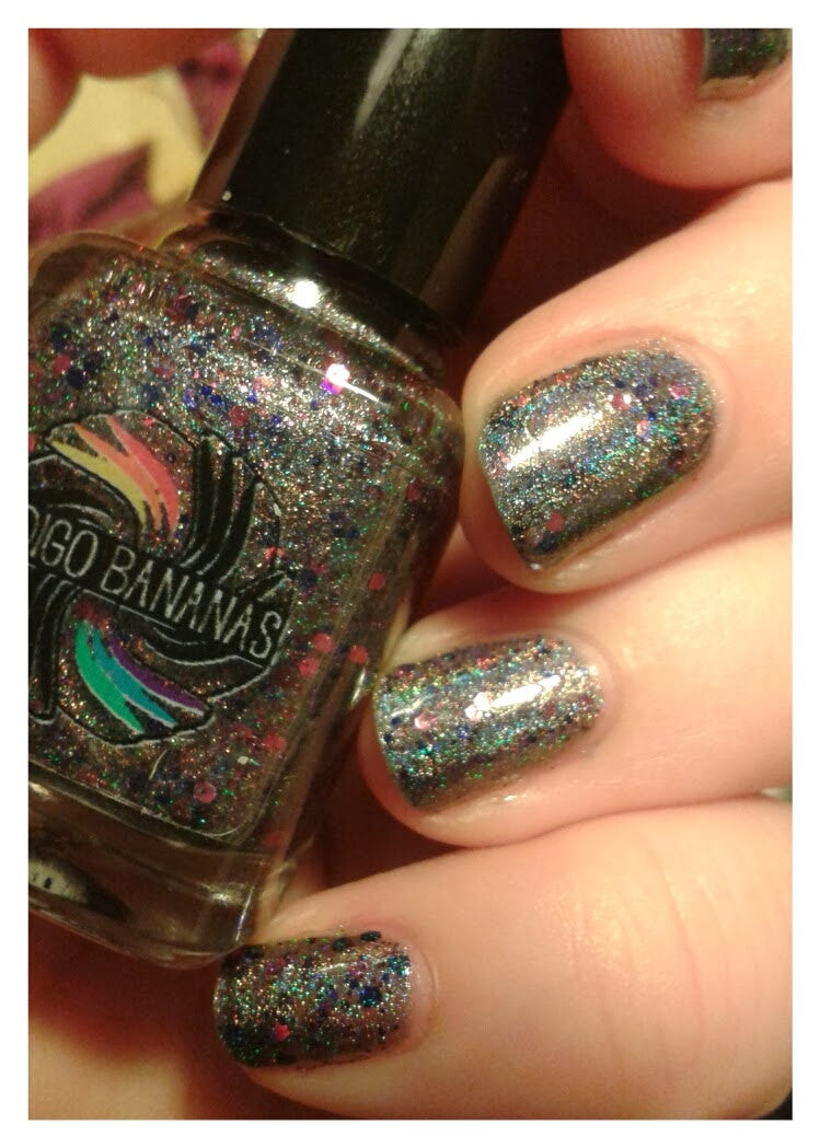 You Get Nothing! - grey/black linear holographic & glitter