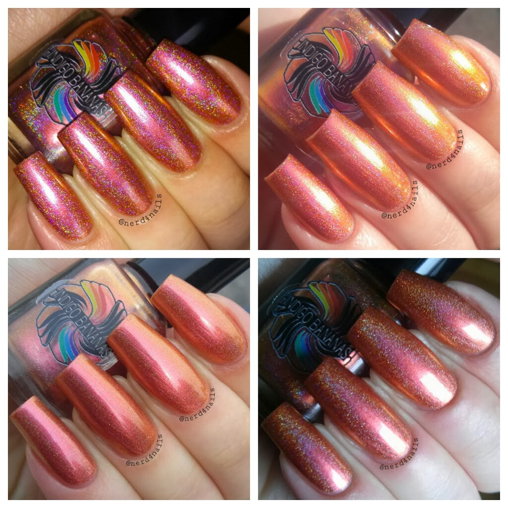 Son of Fire - coral multichrome holographic DISCONTINUED