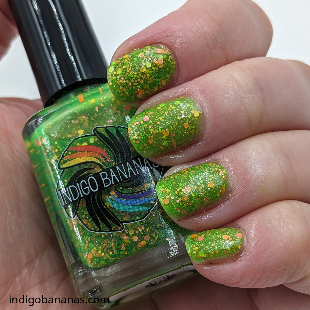 Under the Sea Kelp - lime green neon glitter - UV reactive