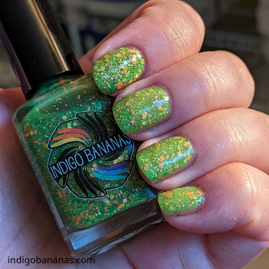 Under the Sea Kelp - lime green neon glitter - UV reactive