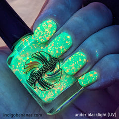 Under the Sea Kelp - lime green neon glitter - UV reactive