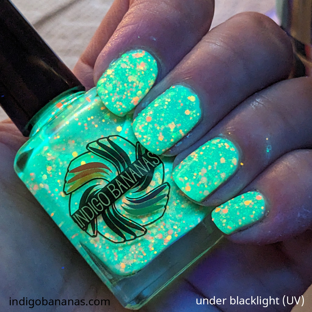 Under the Sea Kelp - lime green neon glitter - UV reactive