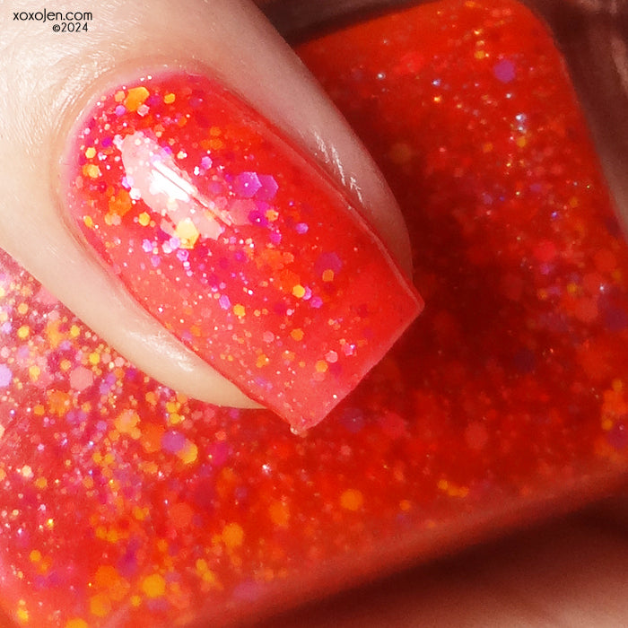 Hot Pepper Tuna - red/coral neon glitter - UV reactive