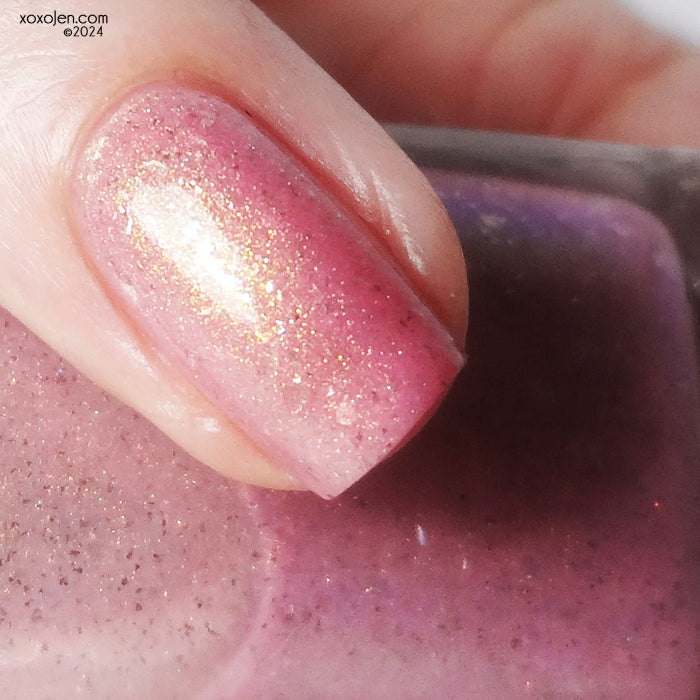 Sakura Drops - pink 'Raindrops' microflakies & gold OG UP sibling shimmer