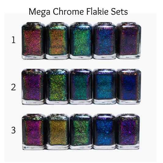 Mega Chrome Flakies FULL SET (15 polishes)